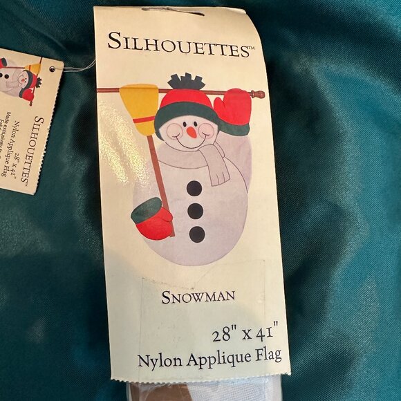 Silhouettes 28 x 41 SNOWMAN Nylon Appliqué Flag NIP - Picture 1 of 9